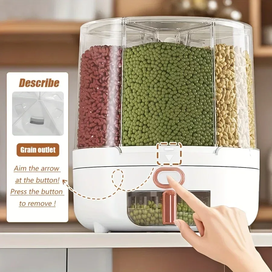6-Kompartemen 360 °   Wadah Pe - Kitchen Appliances Organizer ulasan dan harga